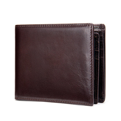 StitchCraft Herrepung i Ægte Læder med RFID Beskyttelse og Slankt Bifold Design