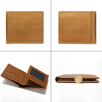 StitchCraft Herrepung i Ægte Læder med RFID Beskyttelse og Slankt Bifold Design