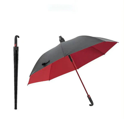 StormShield Vindafvisende Paraply med Buet Håndtag, Robust Design