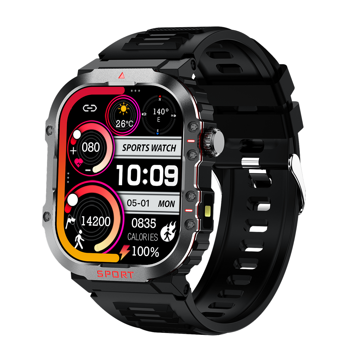 Sugar Pro 5 Smartwatch med Sundheds- og Fitnessmåling samt Pulsmåler