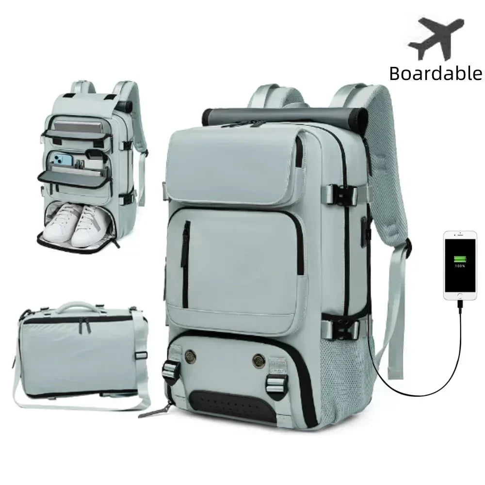 TRAVELMAX vandafvisende rejserygsæk med USB-opladning og skorum