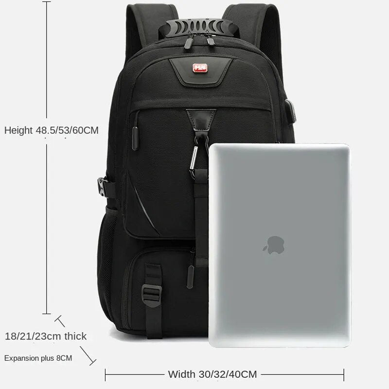 Tech Trek Pro rygsæk 50L–80L med USB-opladningsport og laptoprum