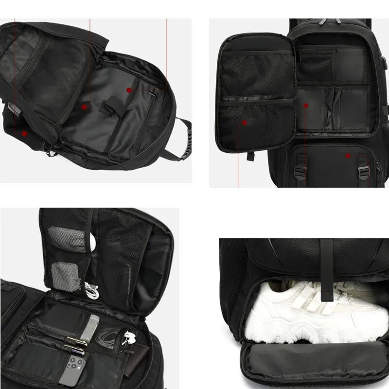 Tech Trek Pro rygsæk 50L–80L med USB-opladningsport og laptoprum
