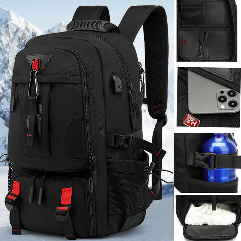 Tech Trek Pro rygsæk 50L–80L med USB-opladningsport og laptoprum