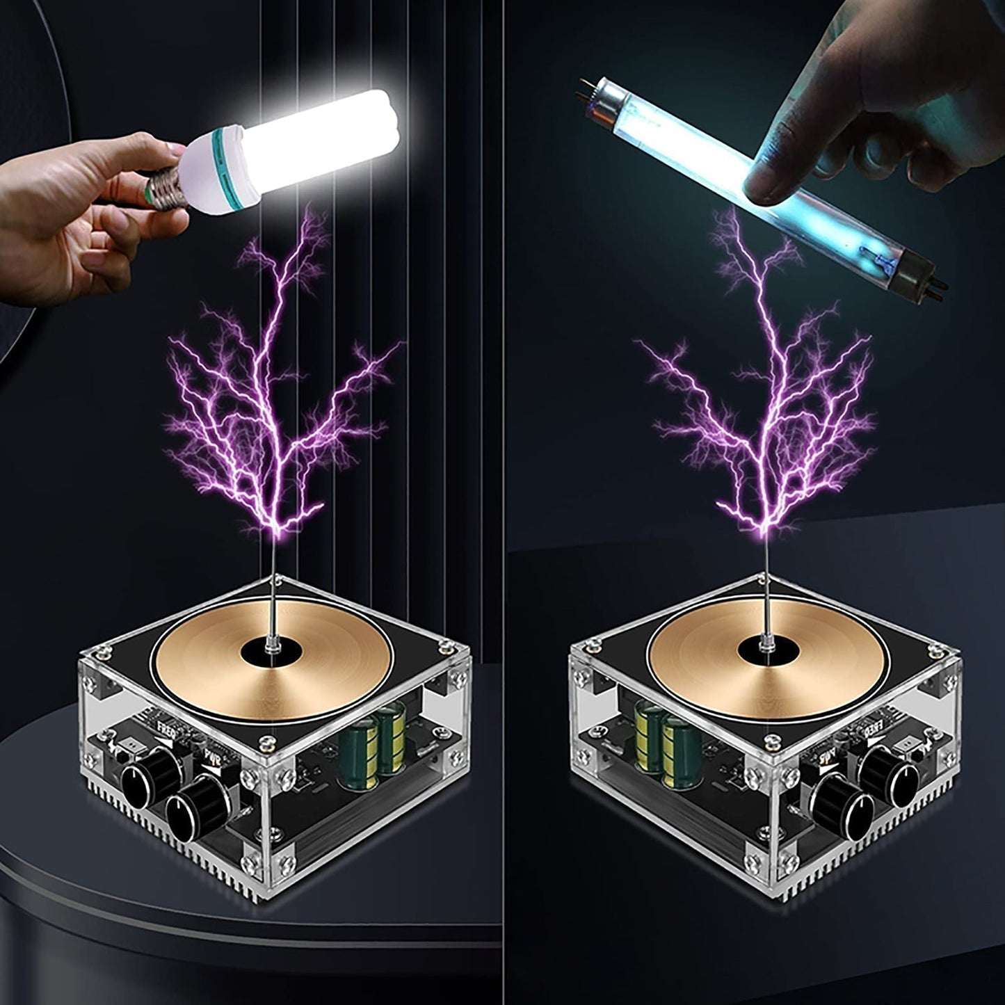 Tesla Plasma Musikhøjttaler med Lyneffekter og Trådløs Bluetooth-lyd