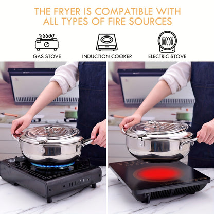 ThermaFryer Frituregryde i Rustfrit Stål med Temperaturkontrol 2.2 L