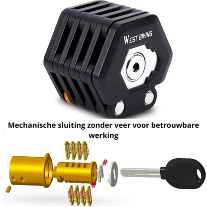 TitanLock Pro Kraftig Foldbar Cykellås med Holder