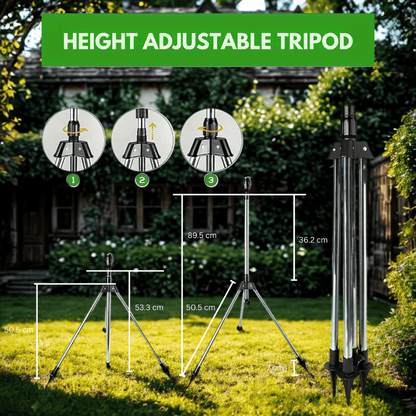 TurboSpray 360° Justerbar Havesprinkler i Rustfrit Stål