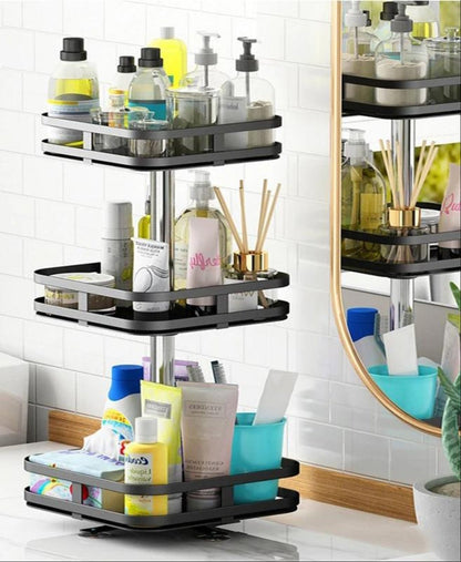 TwistRack 360° drejelig opbevaringshylde med justerbar højde og pladsbesparende design