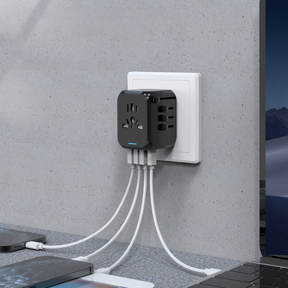 Ultimate Rejseadapter med USB-porte og Universelle Stik