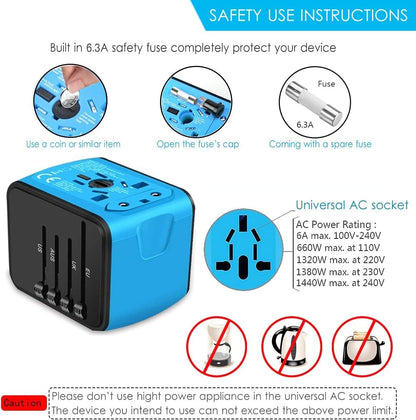 Ultimate Rejseadapter med USB-porte og Universelle Stik