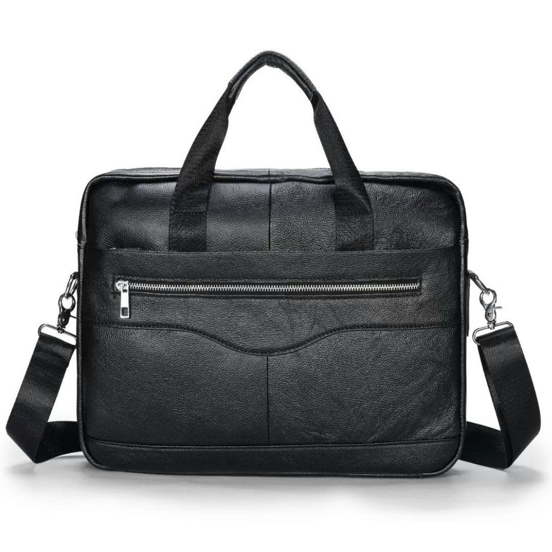 Ventolini herreskuldertaske i ægte læder med justerbar crossbody-rem