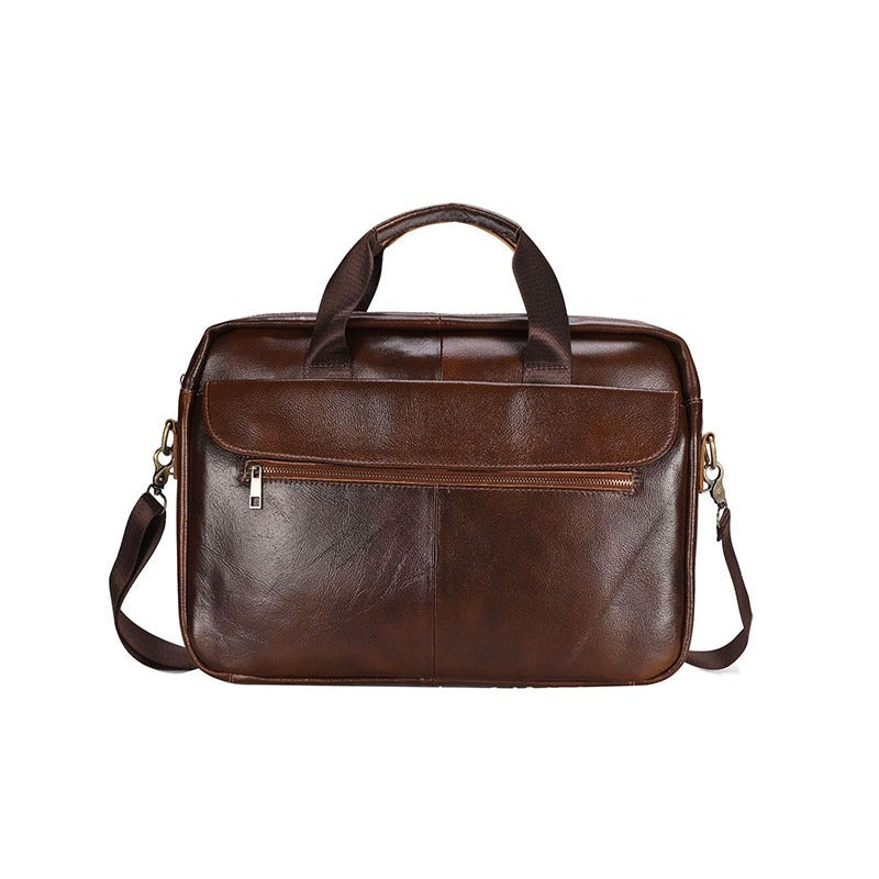 Ventolini herreskuldertaske i ægte læder med justerbar crossbody-rem