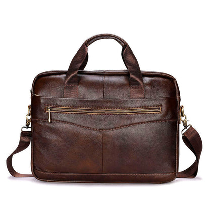Ventolini herreskuldertaske i ægte læder med justerbar crossbody-rem