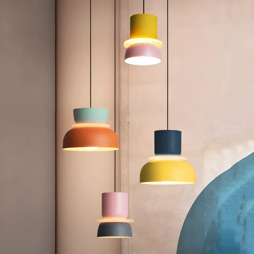 VividGlow Macaron LED Pendellampe med Farverigt Moderne Design