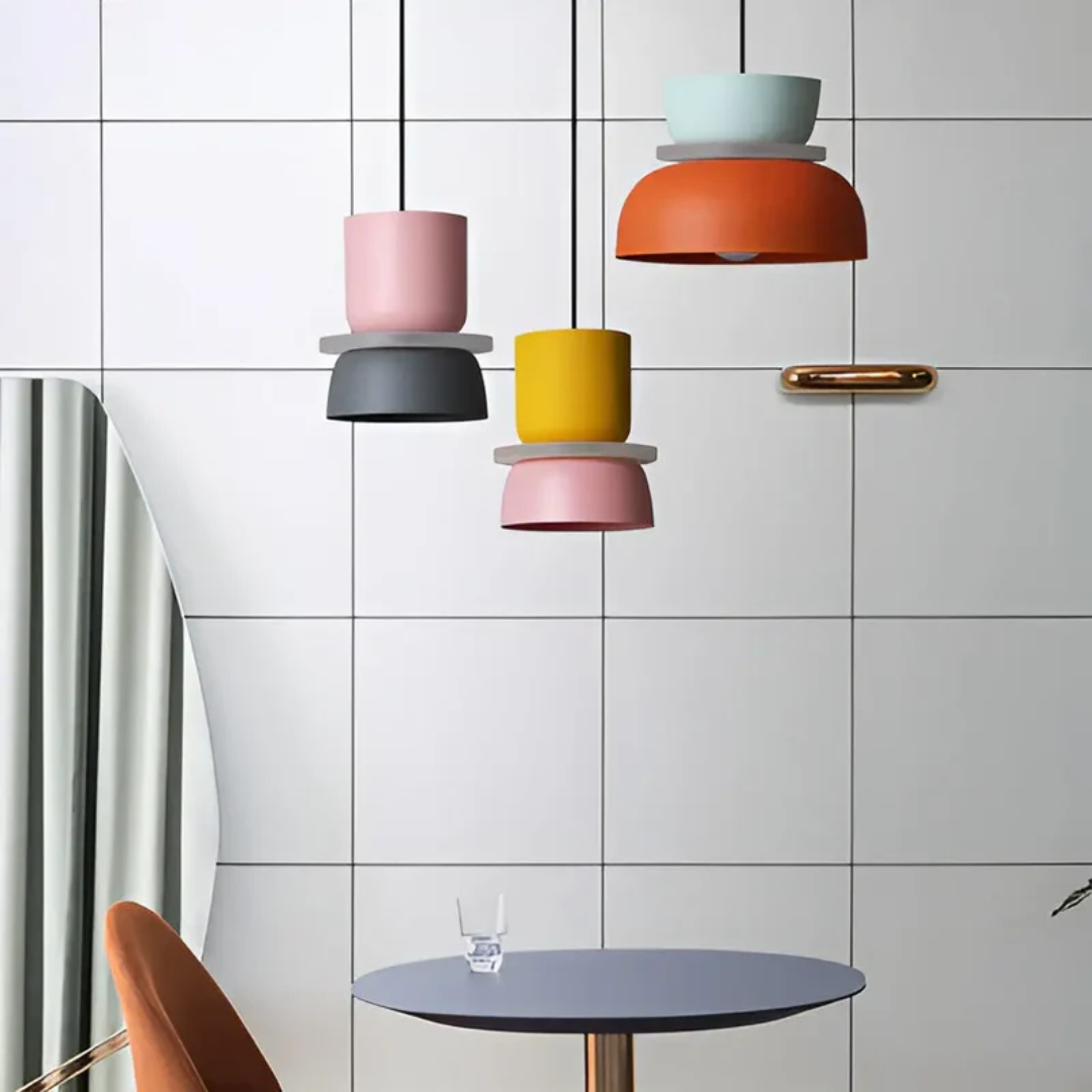 VividGlow Macaron LED Pendellampe med Farverigt Moderne Design