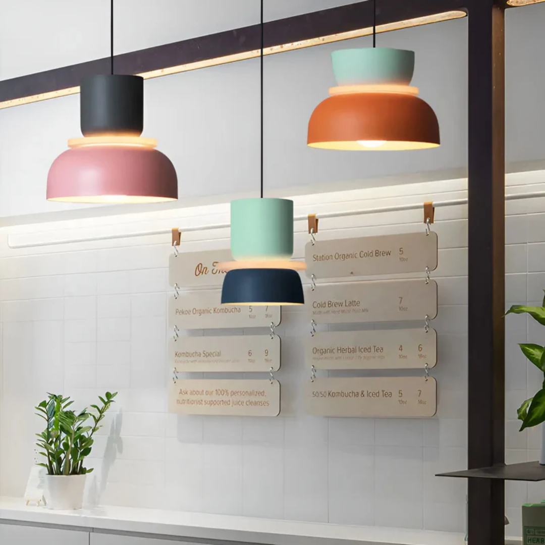 VividGlow Macaron LED Pendellampe med Farverigt Moderne Design