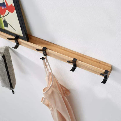 Vægmonteret Knagerække med Flytbare Dobbeltkroge i Sort Nordisk Design