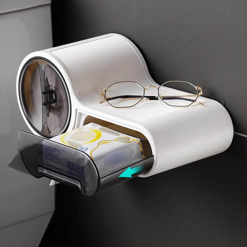 Vægmonteret toiletpapirholder med pladsbesparende moderne design