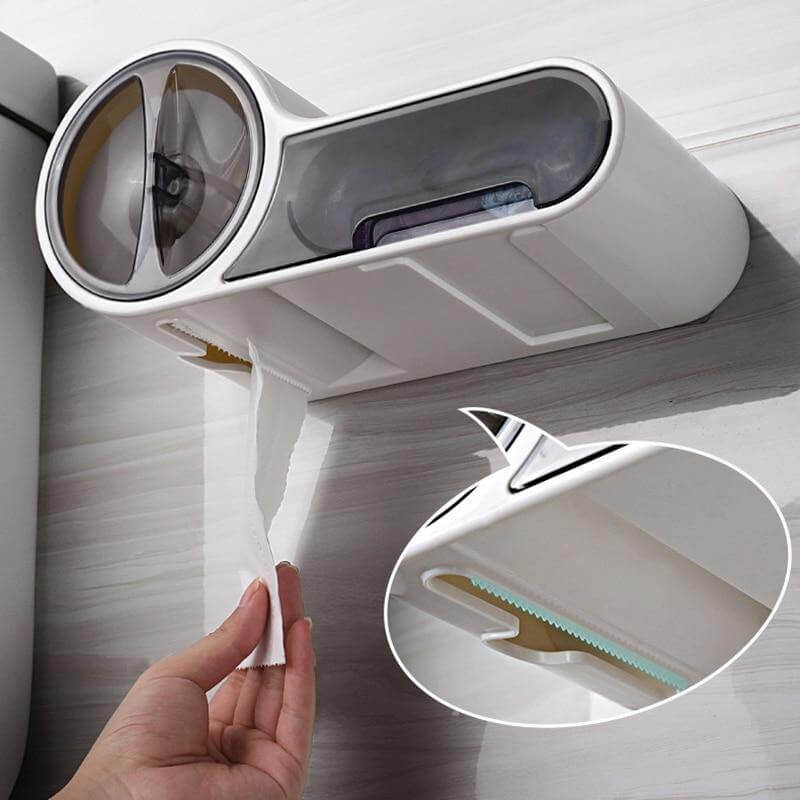 Vægmonteret toiletpapirholder med pladsbesparende moderne design
