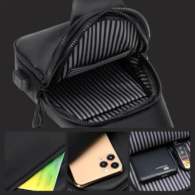 Vandtæt Tyverisikker Crossbody Sling Taske til Herrer og Damer