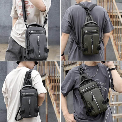 Vandtæt Oxford crossbody taske med tyverisikring og USB-opladningsport