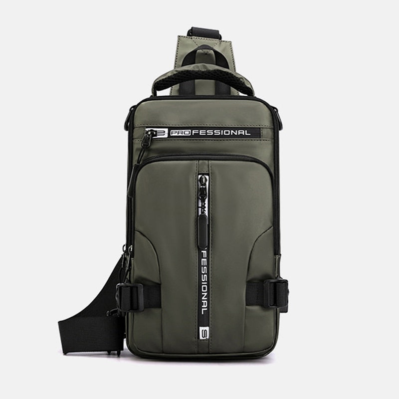 Vandtæt Oxford crossbody taske med tyverisikring og USB-opladningsport
