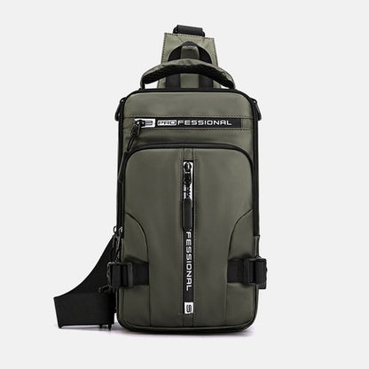 Vandtæt Oxford crossbody taske med tyverisikring og USB-opladningsport
