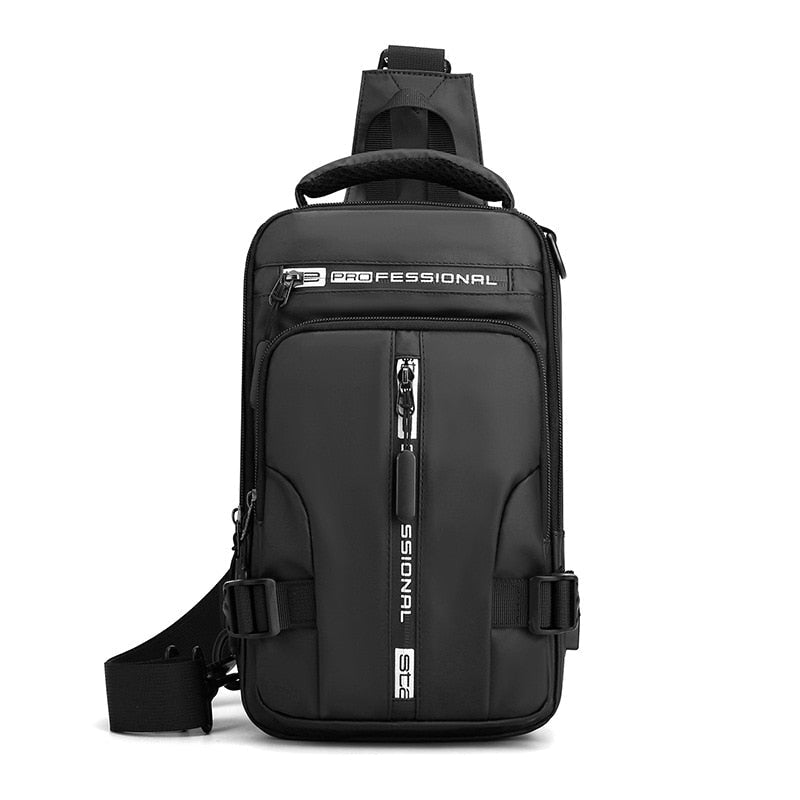 Vandtæt Oxford crossbody taske med tyverisikring og USB-opladningsport