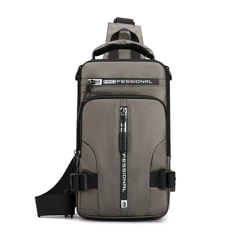 Vandtæt Oxford crossbody taske med tyverisikring og USB-opladningsport