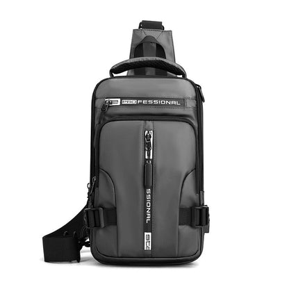 Vandtæt Oxford crossbody taske med tyverisikring og USB-opladningsport