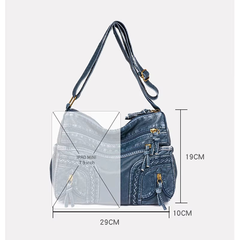 WeaveStyle Skuldertaske med Flettet Design Elegant Let og Rummelig Håndtaske