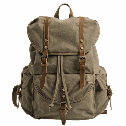 WessPack Militær Canvas Rygsæk Robust Rejserygsæk til Outdoor og Hverdag