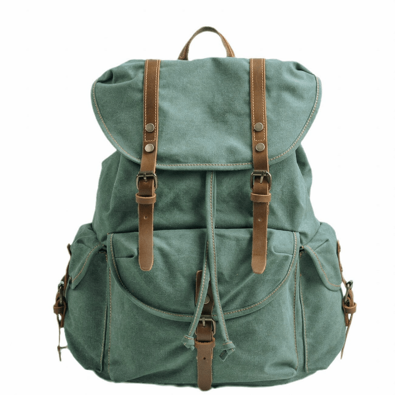 WessPack Militær Canvas Rygsæk Robust Rejserygsæk til Outdoor og Hverdag