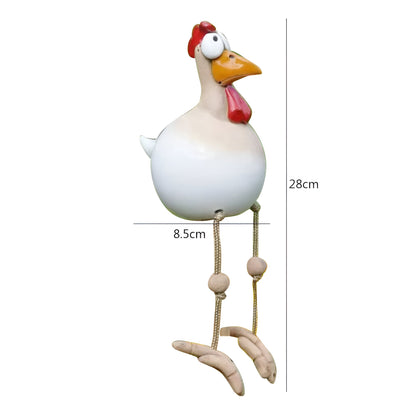 Whimsy Hanehavestatue med Store Øjne og Vejrbestandigt Design