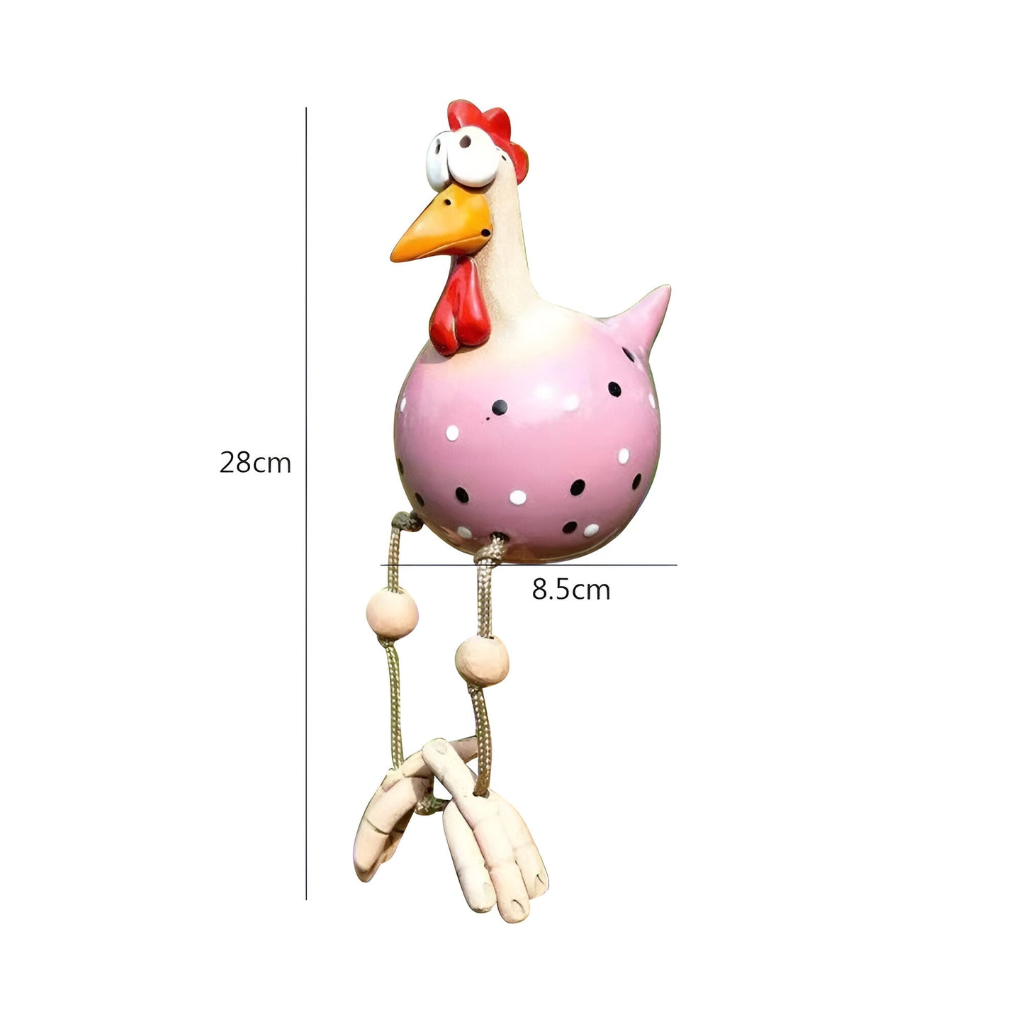 Whimsy Hanehavestatue med Store Øjne og Vejrbestandigt Design