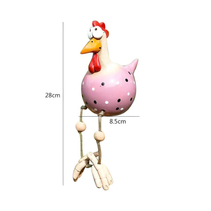 Whimsy Hanehavestatue med Store Øjne og Vejrbestandigt Design