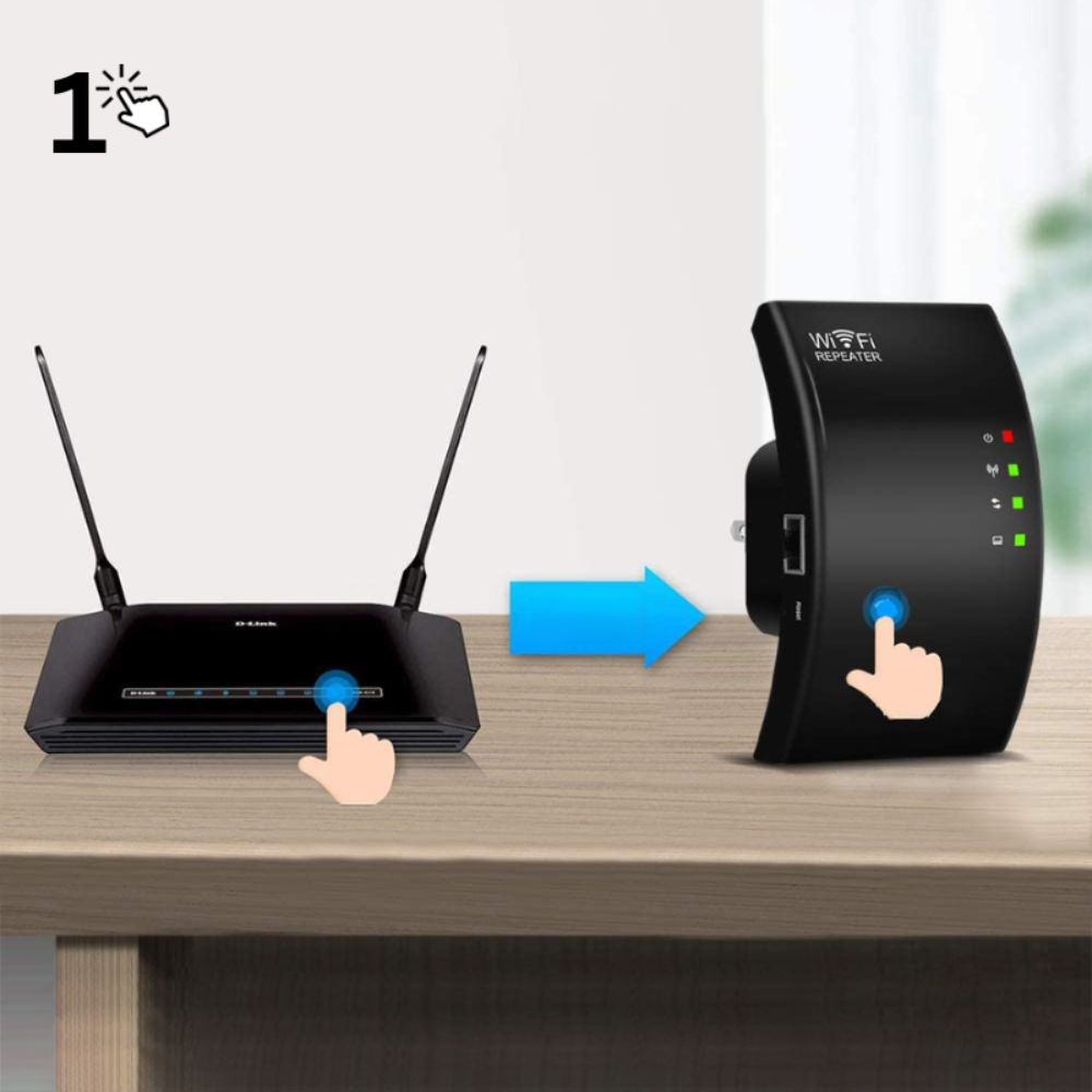 Wi-Fi Forstærker Trådløs Signalforlænger til Bedre Dækning i Hjemmet