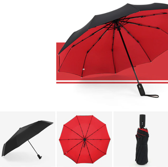 Vindafvisende Stormparaply – Kompakt, Let og Automatisk Rejseparaply