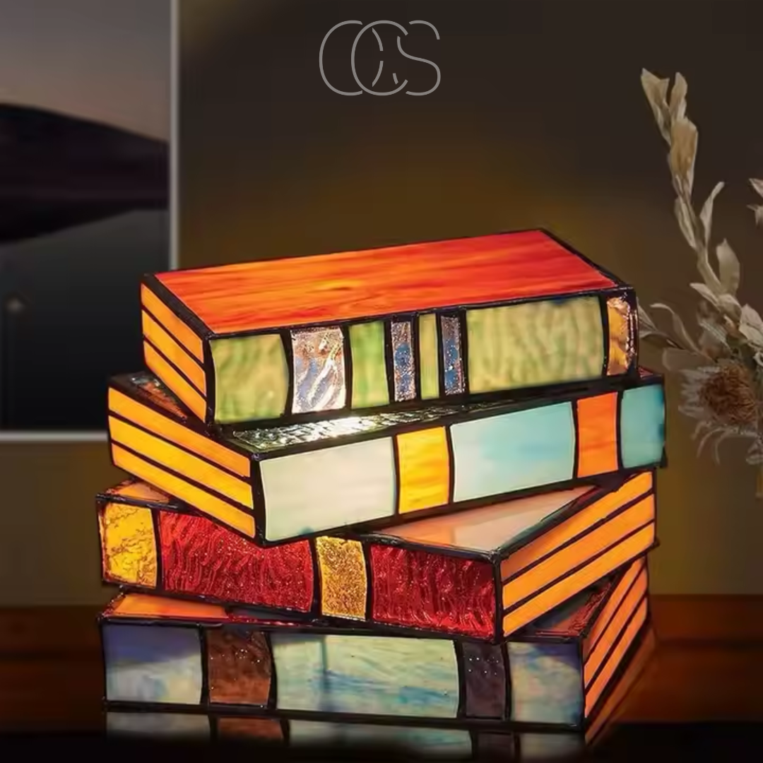 Trådløs Mosaik Boglampe i Tiffany-stil til Bord og Dekoration