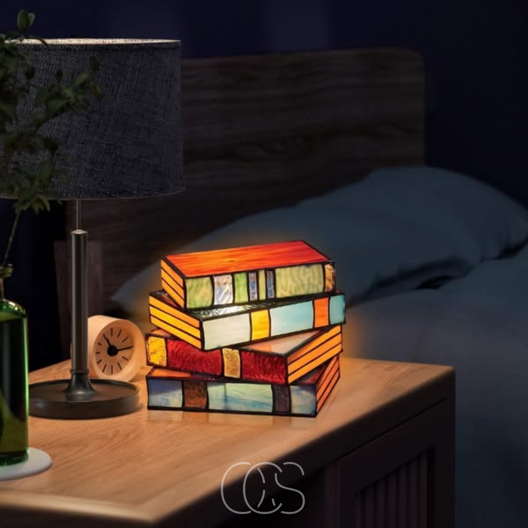 Trådløs Mosaik Boglampe i Tiffany-stil til Bord og Dekoration