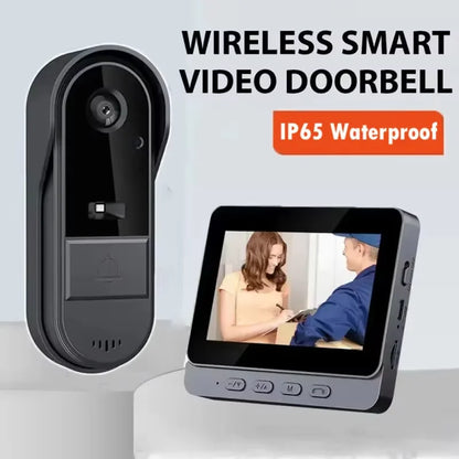 Trådløs Videodørklokke med Intercom og 4,3" Skærm