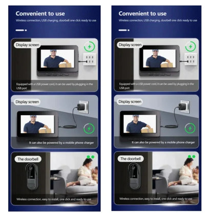 Trådløs Videodørklokke med Intercom og 4,3" Skærm