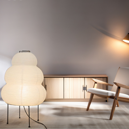 Zen Gulvlampe med Dæmpbar LED-belysning og Japanskinspireret Design
