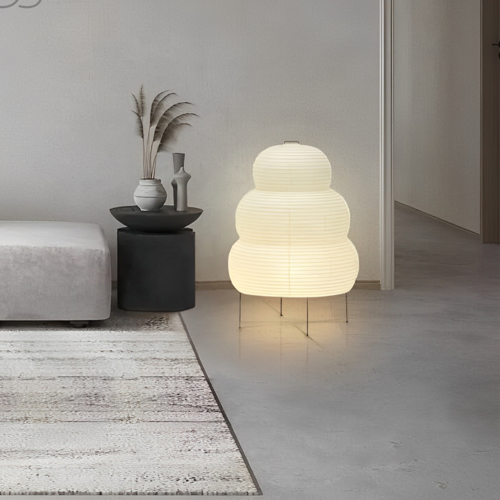Zen Gulvlampe med Dæmpbar LED-belysning og Japanskinspireret Design