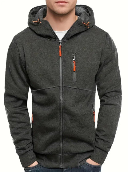 Zip-up hættetrøje til udendørsaktiviteter – varm, komfortabel og alsidig