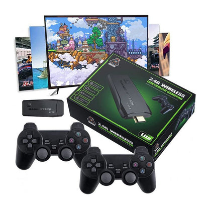 PixelDrive Retrospilkonsol med 2 Trådløse Controllere og 64 GB